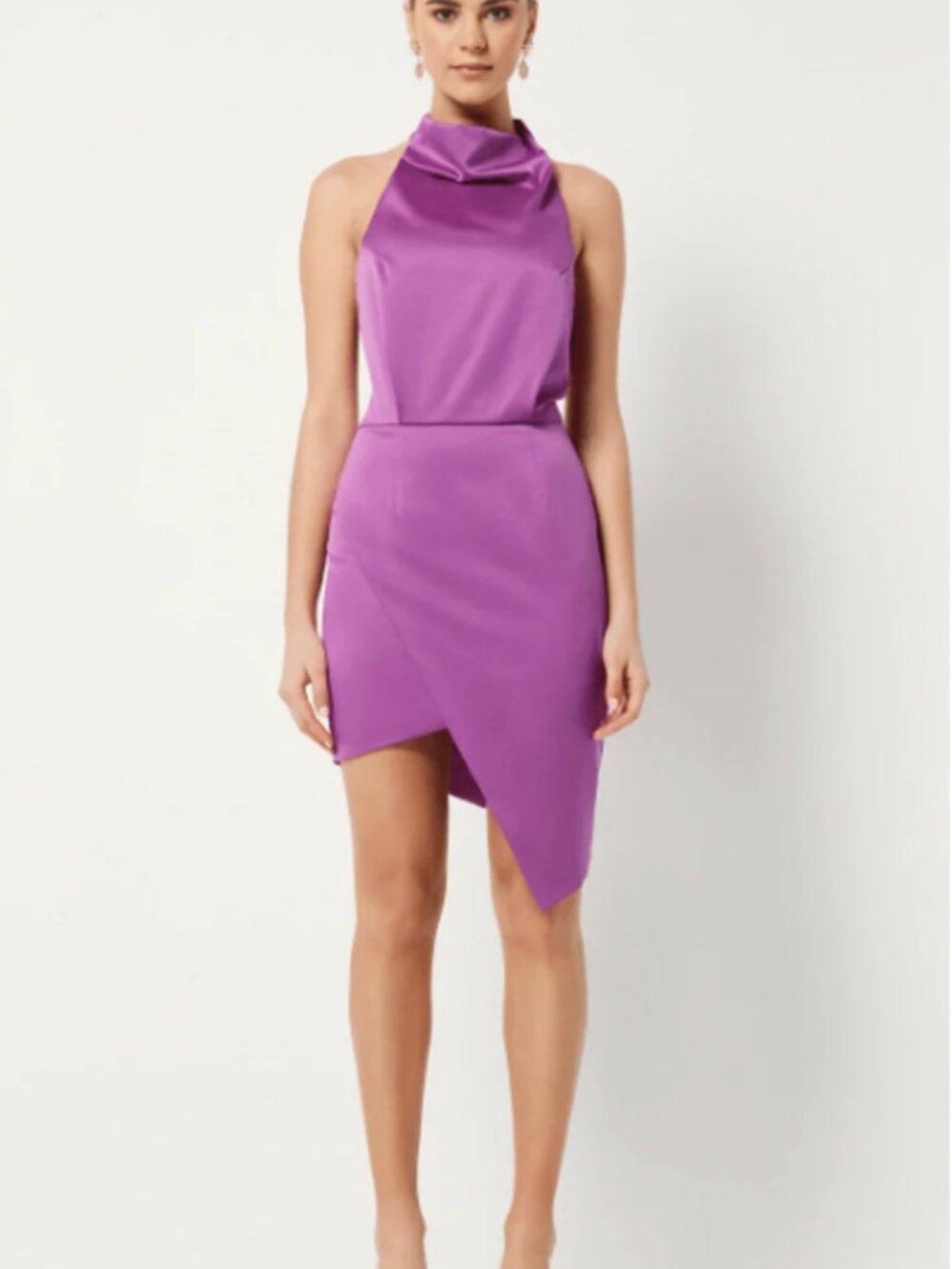 ELLIATT Camo Orchid Purple Halter Mini Dress Size S